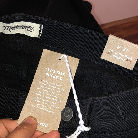 Madewell 10” High Rise Skinny Black Johnny Wash 26 - Picture 4 of 4